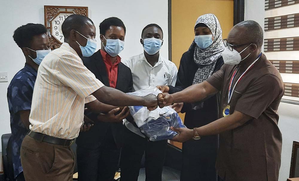 Prof. Christian Agyare (Provost) receives a presentation from the Department of Physiotherapy and Sports Science